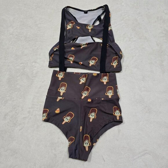 5&Adime ✦ Ice Cream Bikini Set ✦ Harness Strap Festival Swimwear Stretch Fit M - Picture 11 of 16